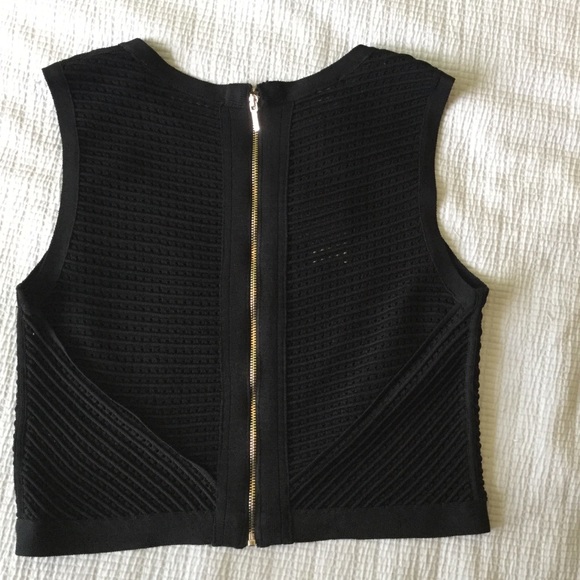 NWT Bebe Sheer Stripe Sweater Tank Black - Picture 8 of 10